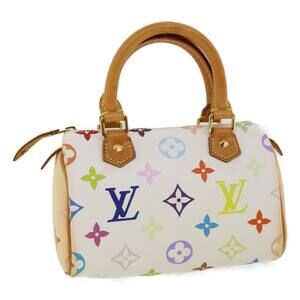 LOUIS VUITTON Monogram Multicolor Mini Speedy Hand Bag White M92645